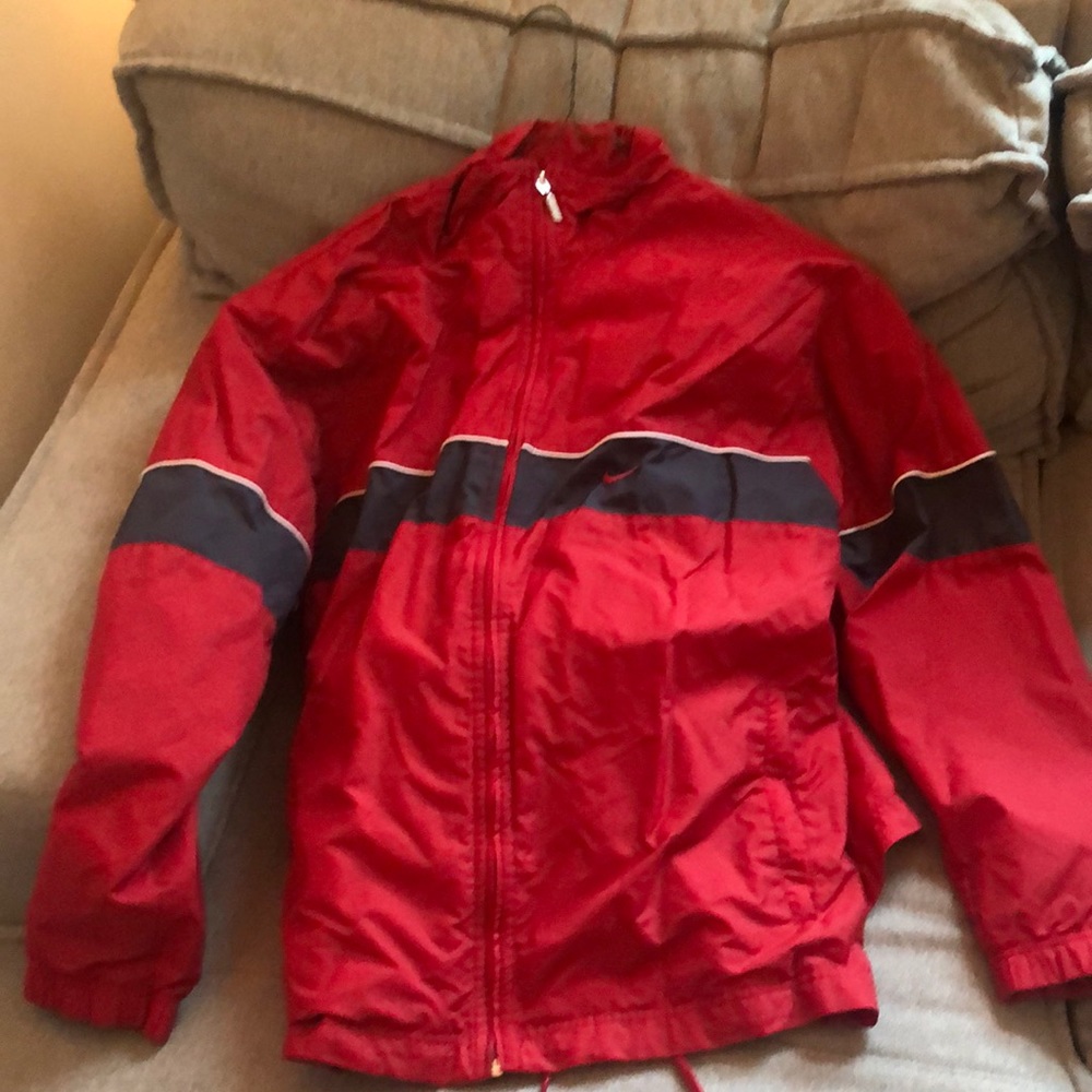 NIKE Red, Grey and White tracksuit (WARM!) XL
